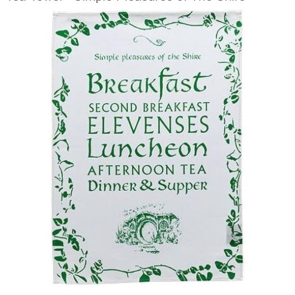 Weta Workshop Tea Towel NWT Simple Pleasures of The Shire Lord Of The Rings - Picture 2 of 14